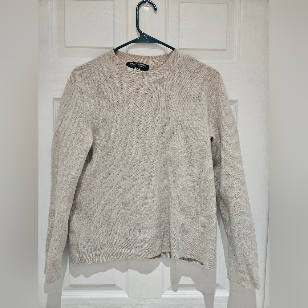 Large Merino Wool Sweater - Cream - Banana Republic